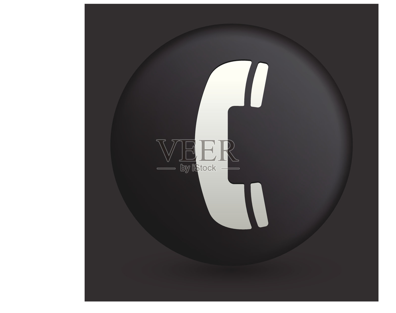 电话图标上的圆形黑色按钮插画图片素材