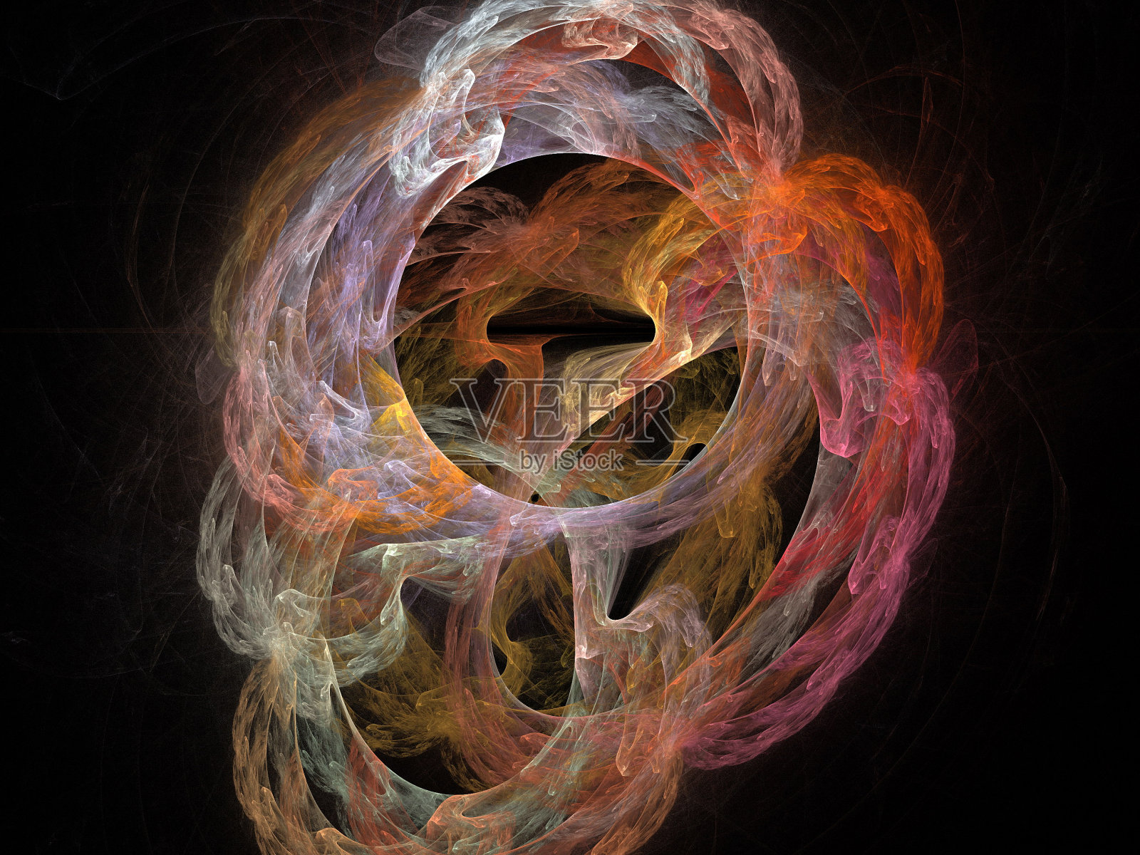 黑色上的数字分形照片摄影图片