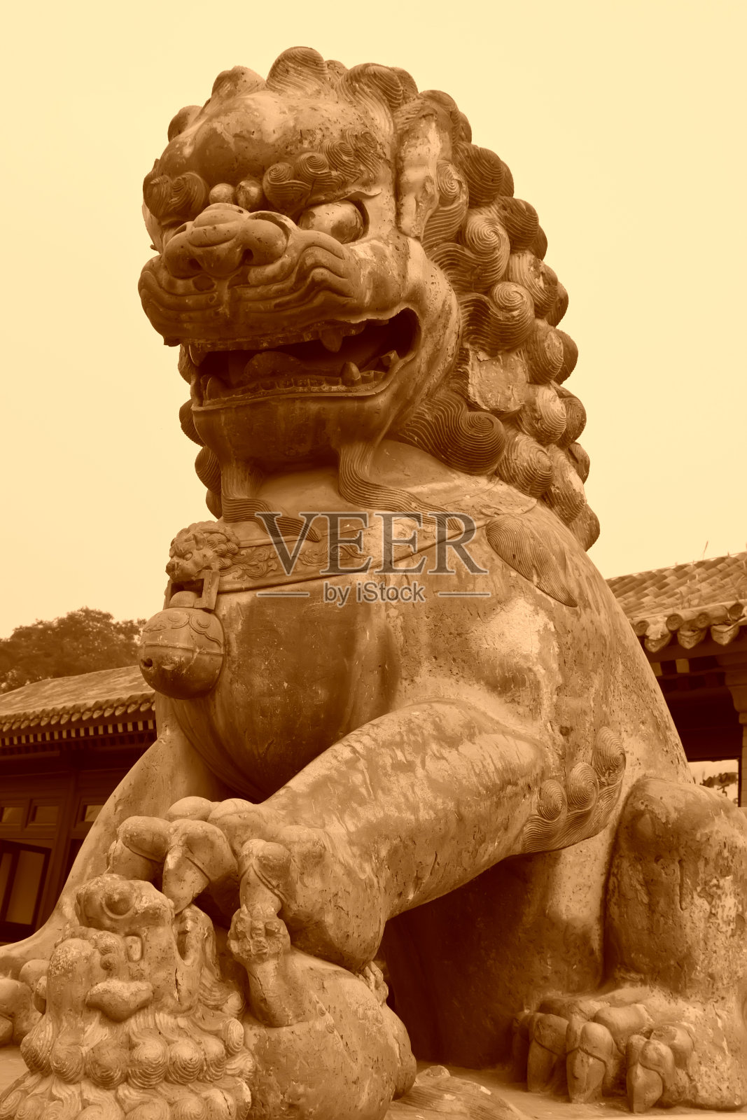 石狮在中国传统园林中发挥着重要作用照片摄影图片