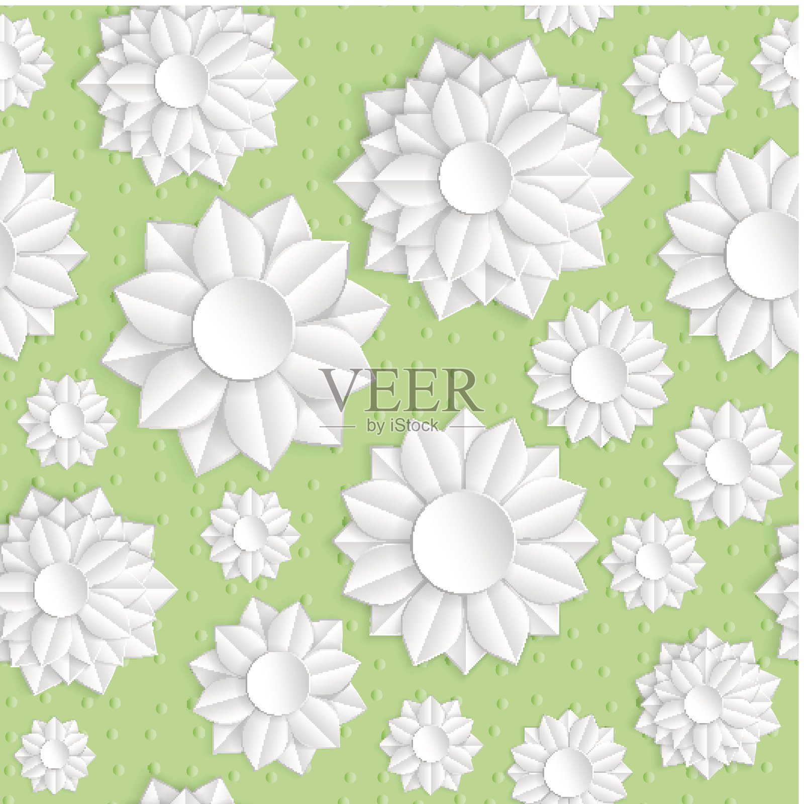 纸花无缝的。插画图片素材