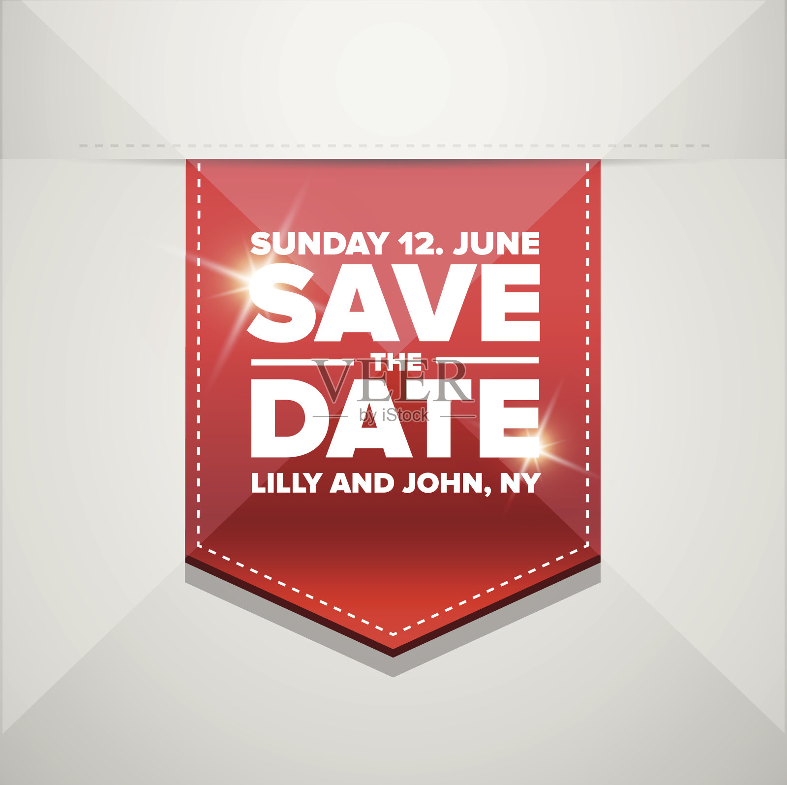 日期标记矢量缎带设计模板素材