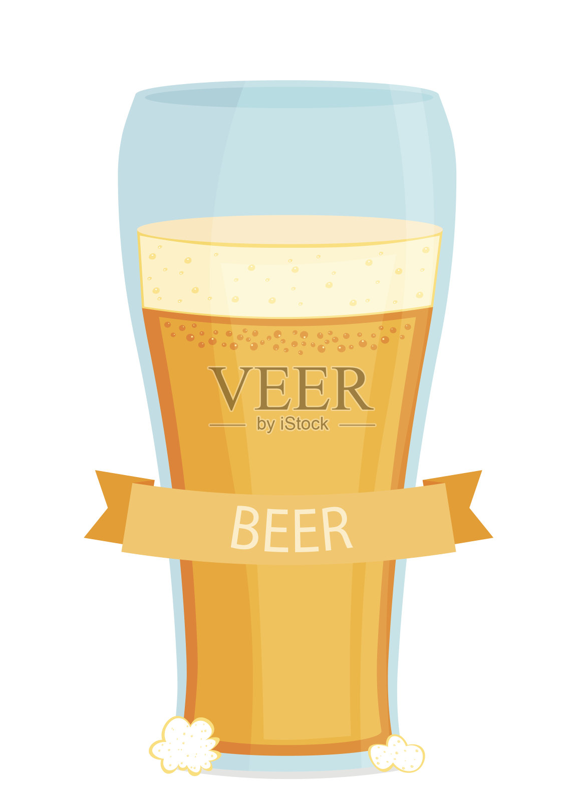 一杯啤酒插画图片素材