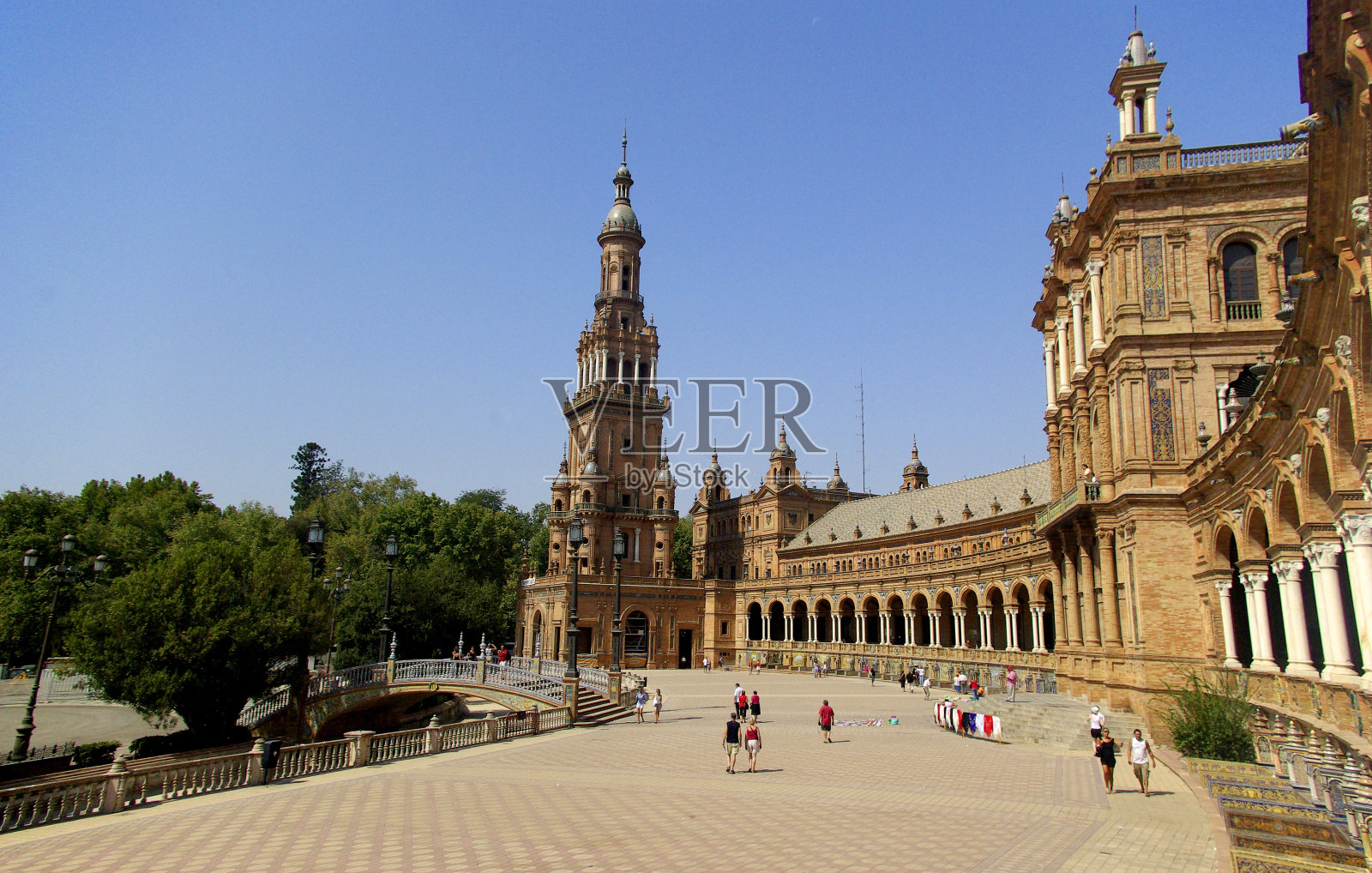 西班牙塞维利亚的西班牙广场照片摄影图片