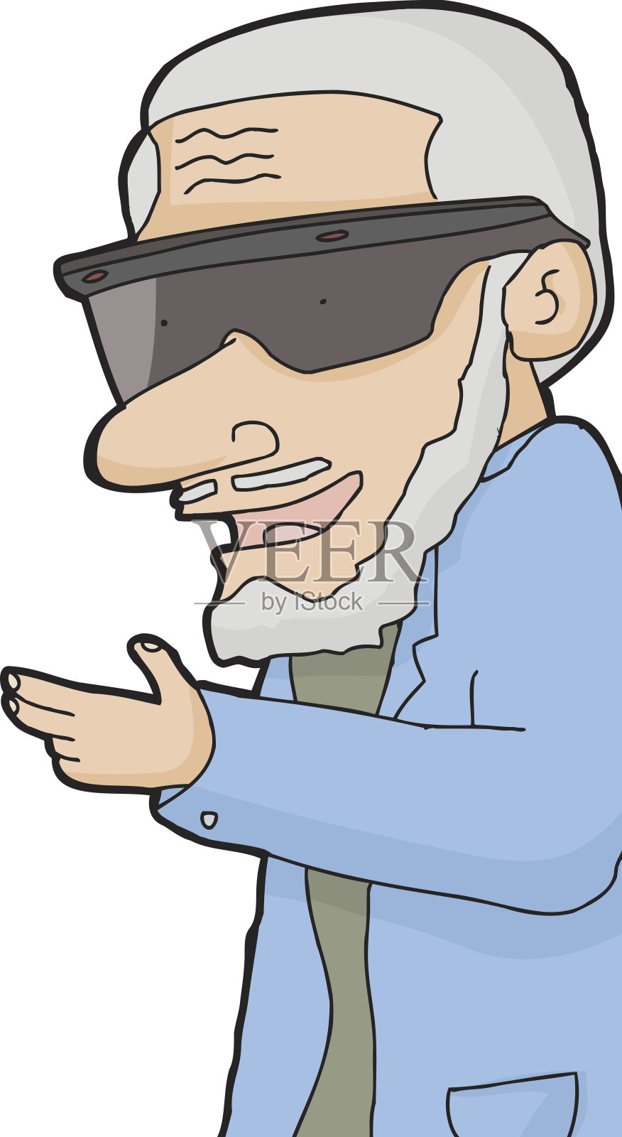 戴着虚拟眼镜的单身男人设计元素图片