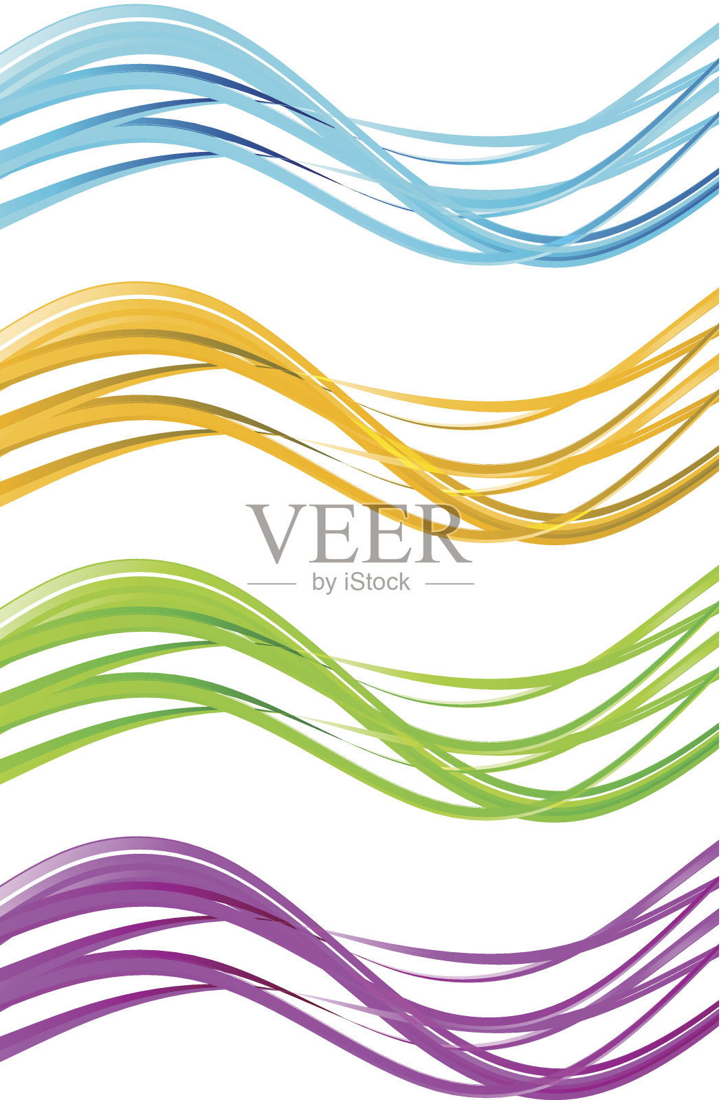 颜色的波插画图片素材