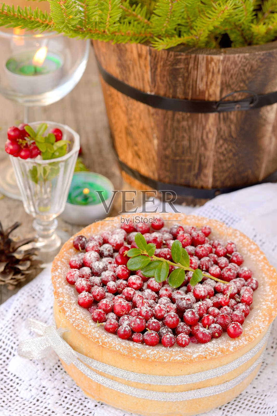 蔓越莓蛋糕照片摄影图片