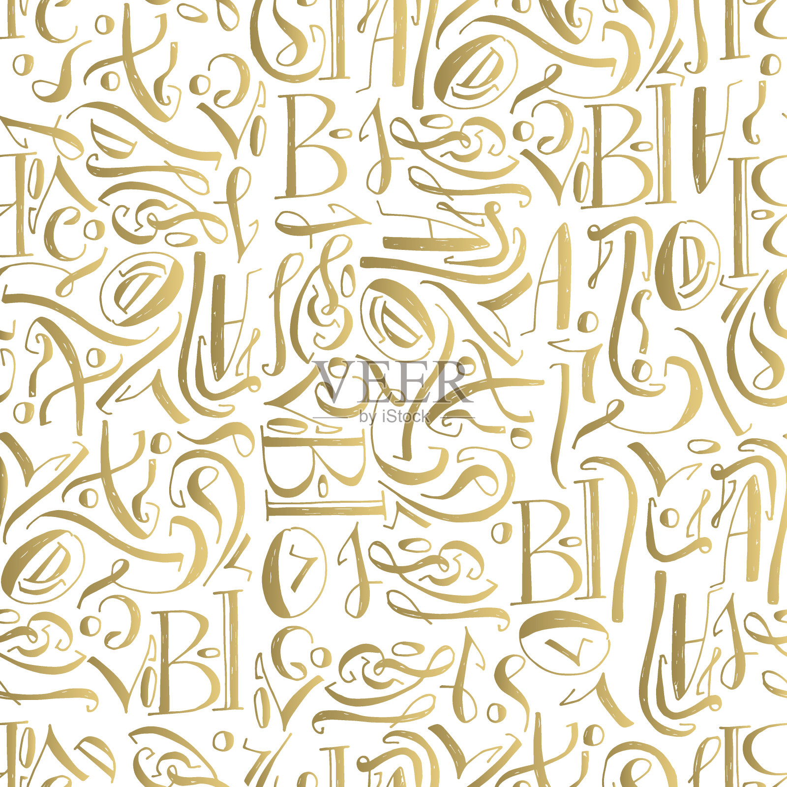 书法的模式。金色的向量的背景。插画图片素材