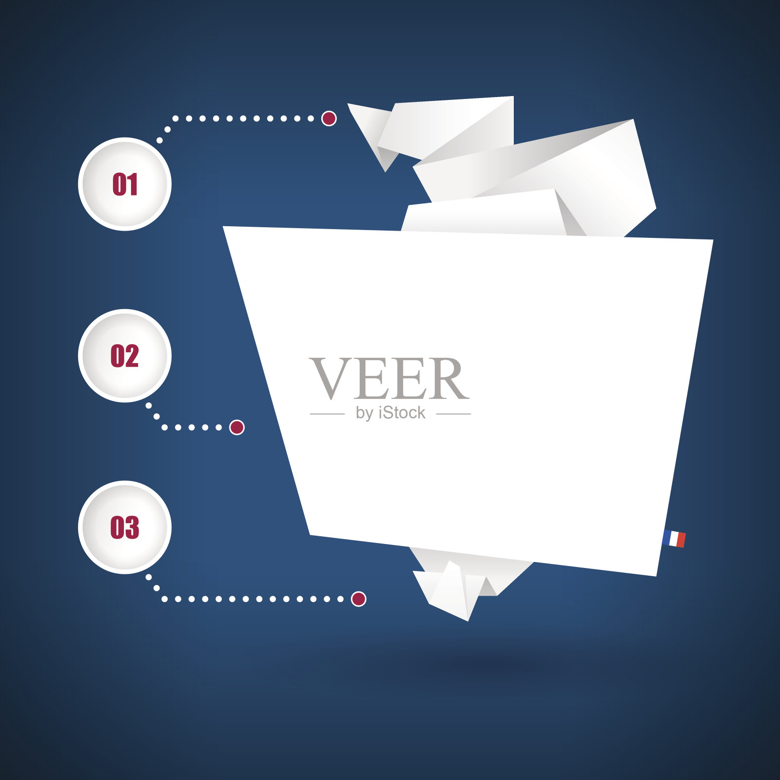 折纸纸张横幅。矢量图插画图片素材