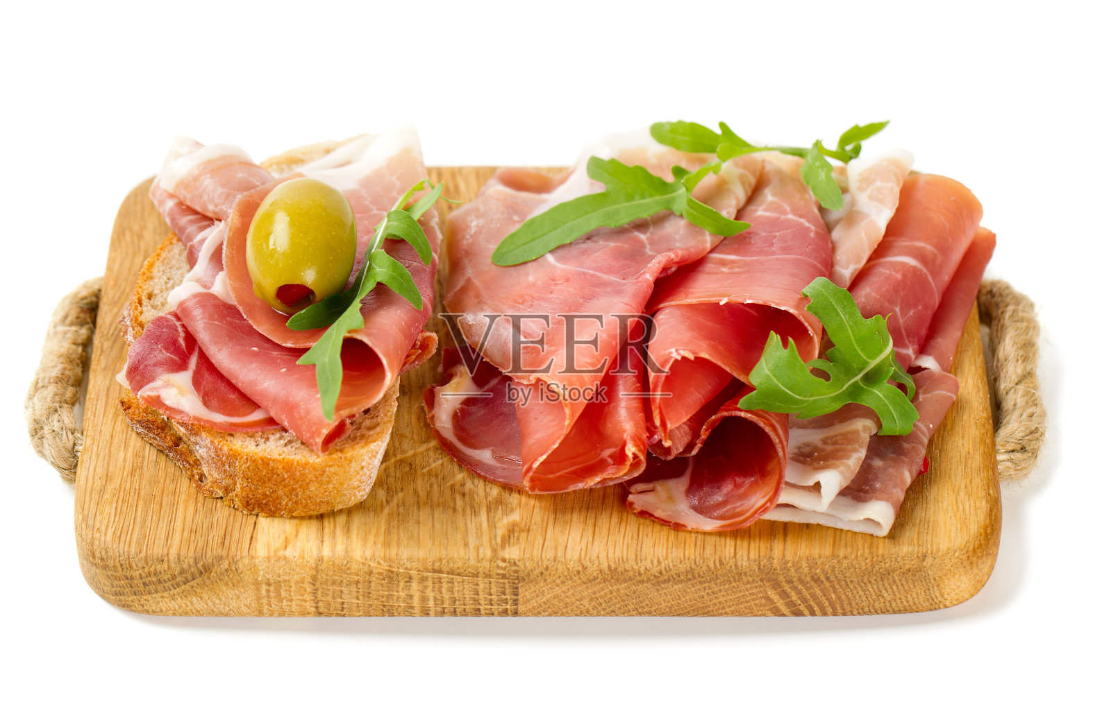 面包配火腿片照片摄影图片