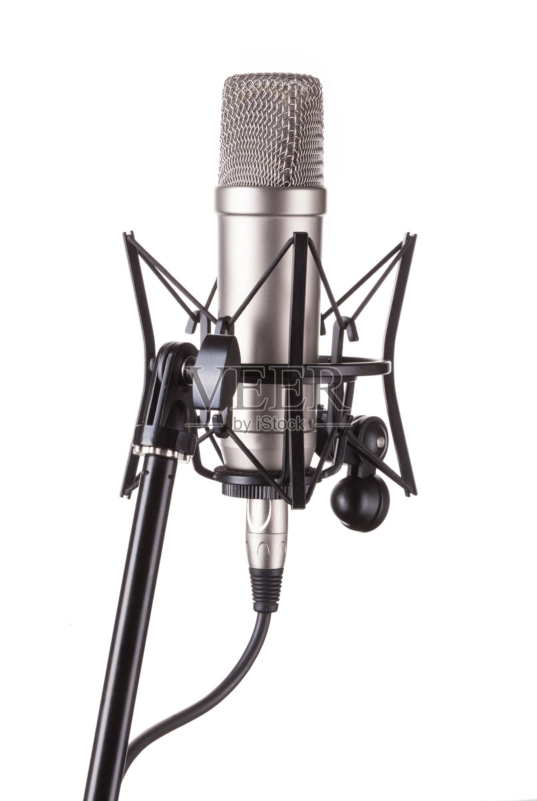 麦克风隔离在白色背景照片摄影图片