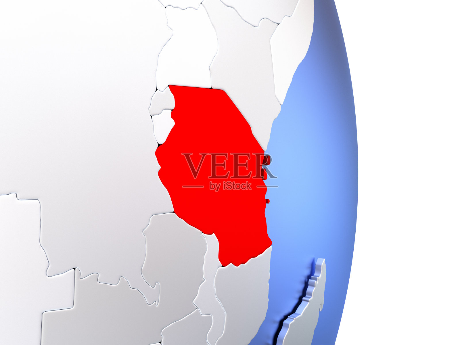 坦桑尼亚优雅的现代3D地球仪照片摄影图片