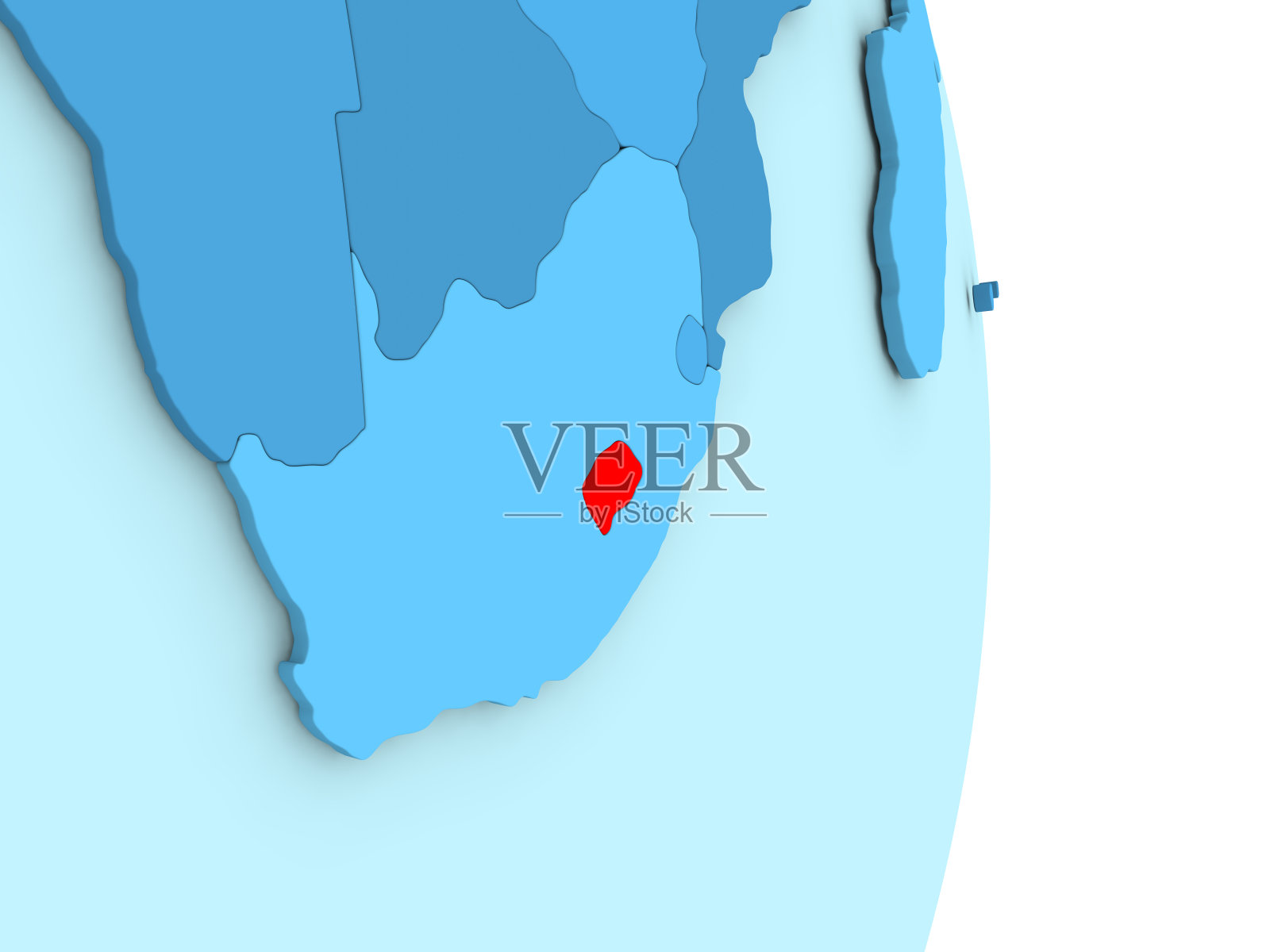 蓝色政治地球仪上的莱索托照片摄影图片
