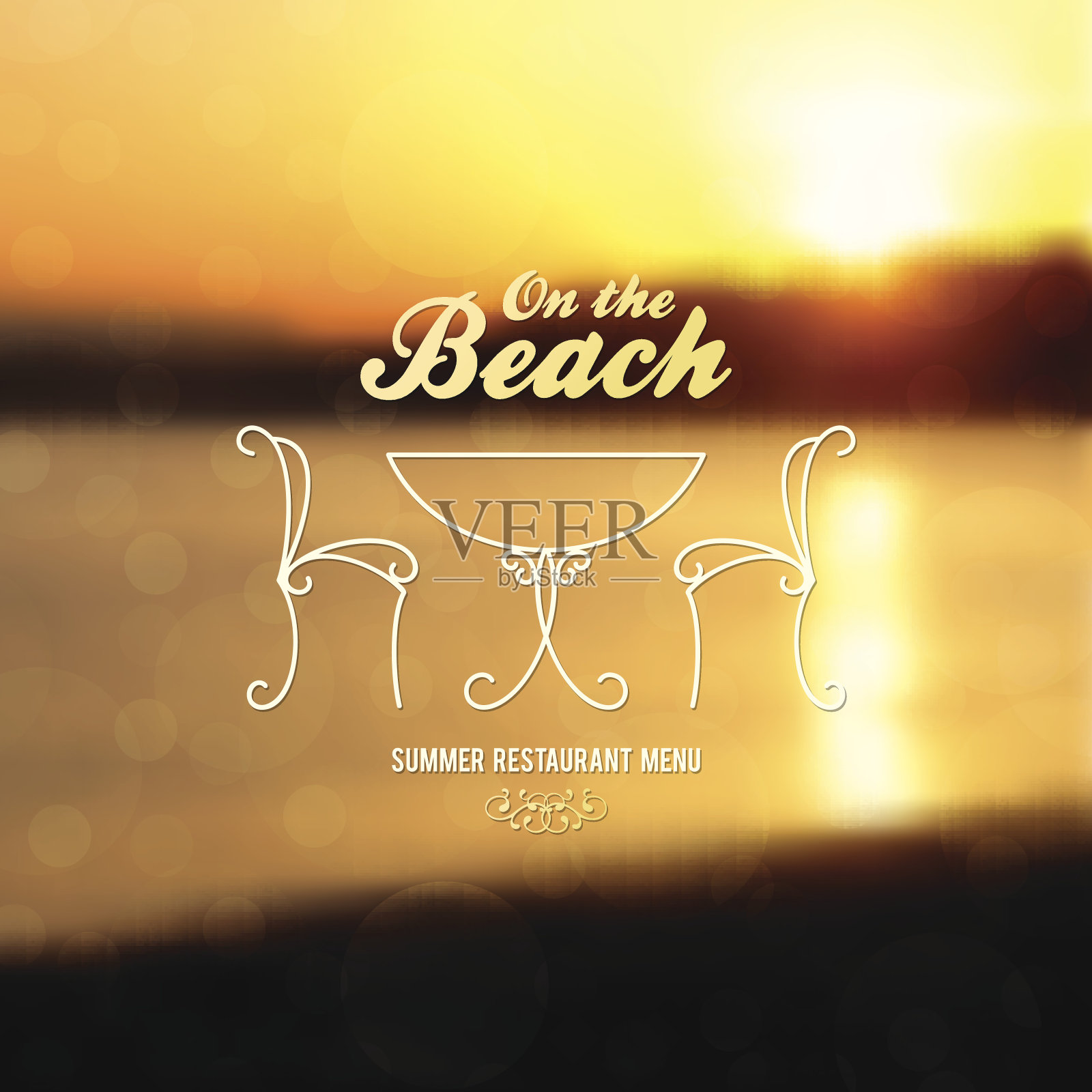 餐厅菜单设计上模糊的背景插画图片素材