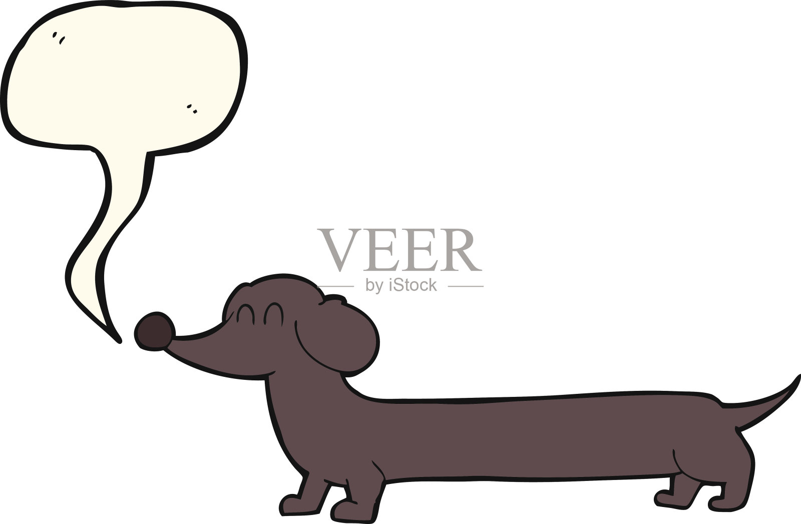 卡通腊肠与语音泡泡插画图片素材