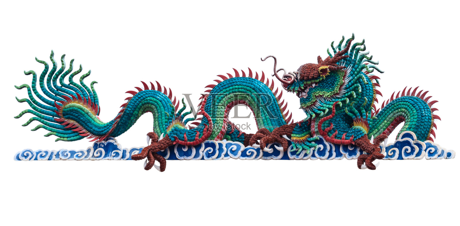 龙穿过云层。照片摄影图片