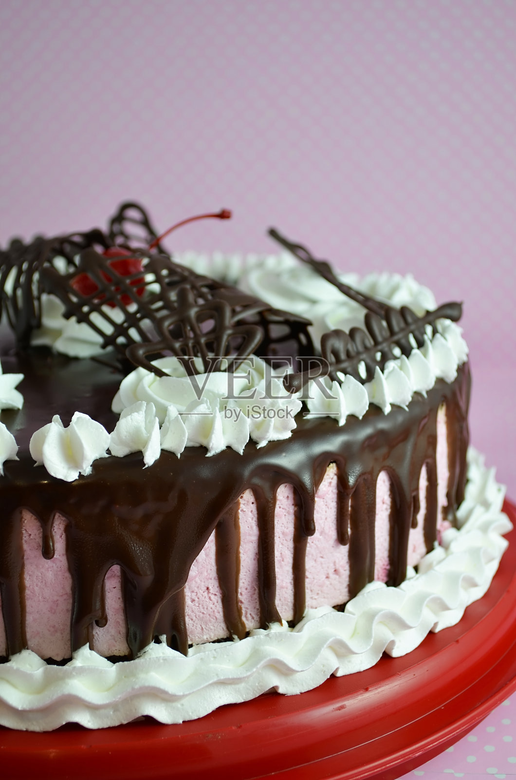 华丽的樱桃蛋糕照片摄影图片