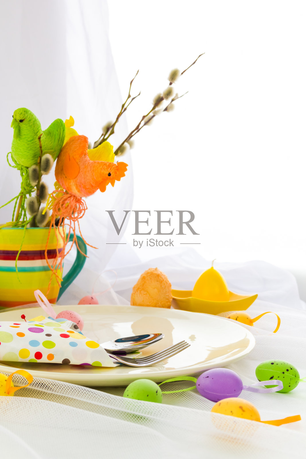 复活节作文桌餐具人照片摄影图片