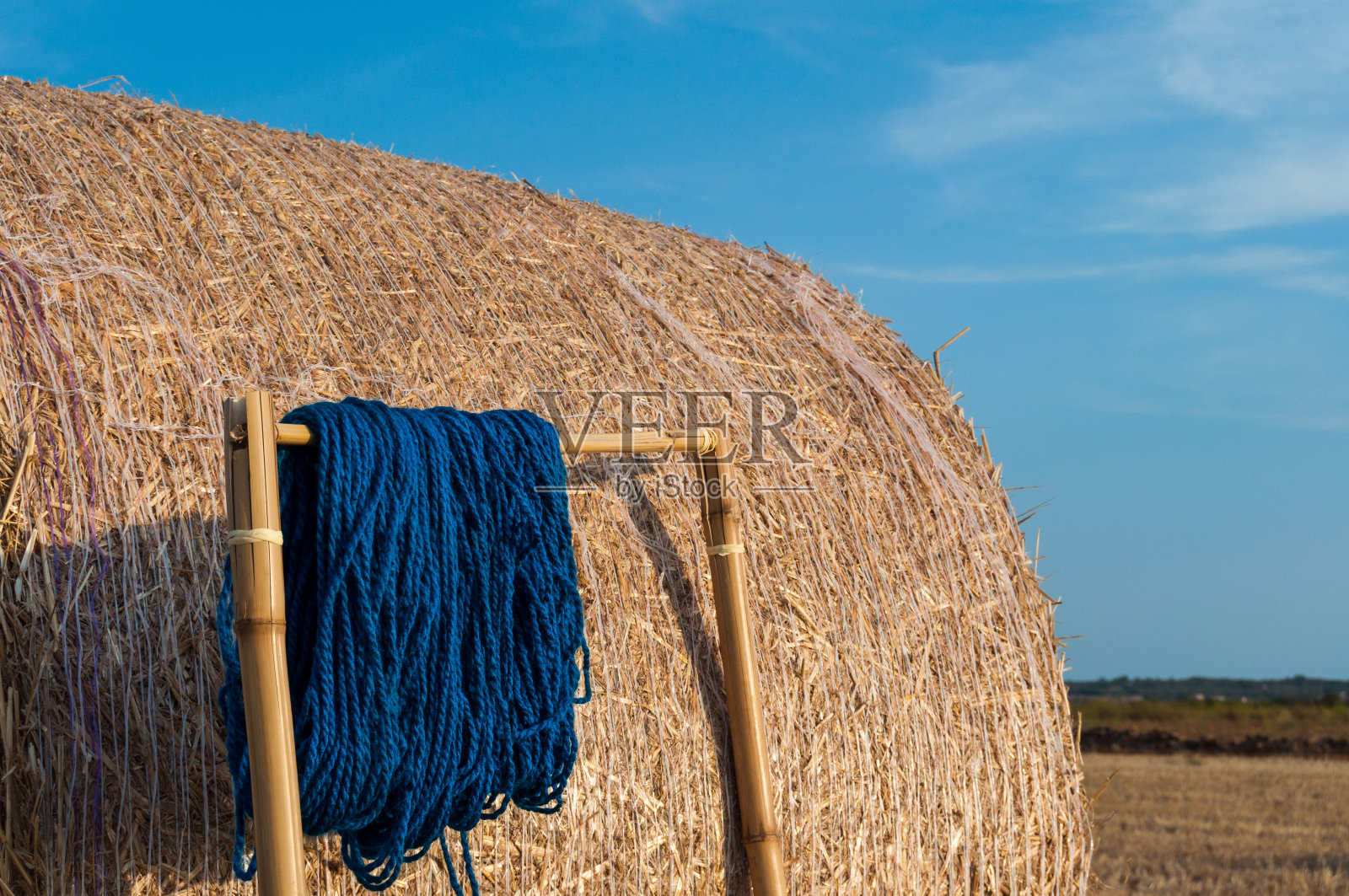 蓝色羊毛照片摄影图片