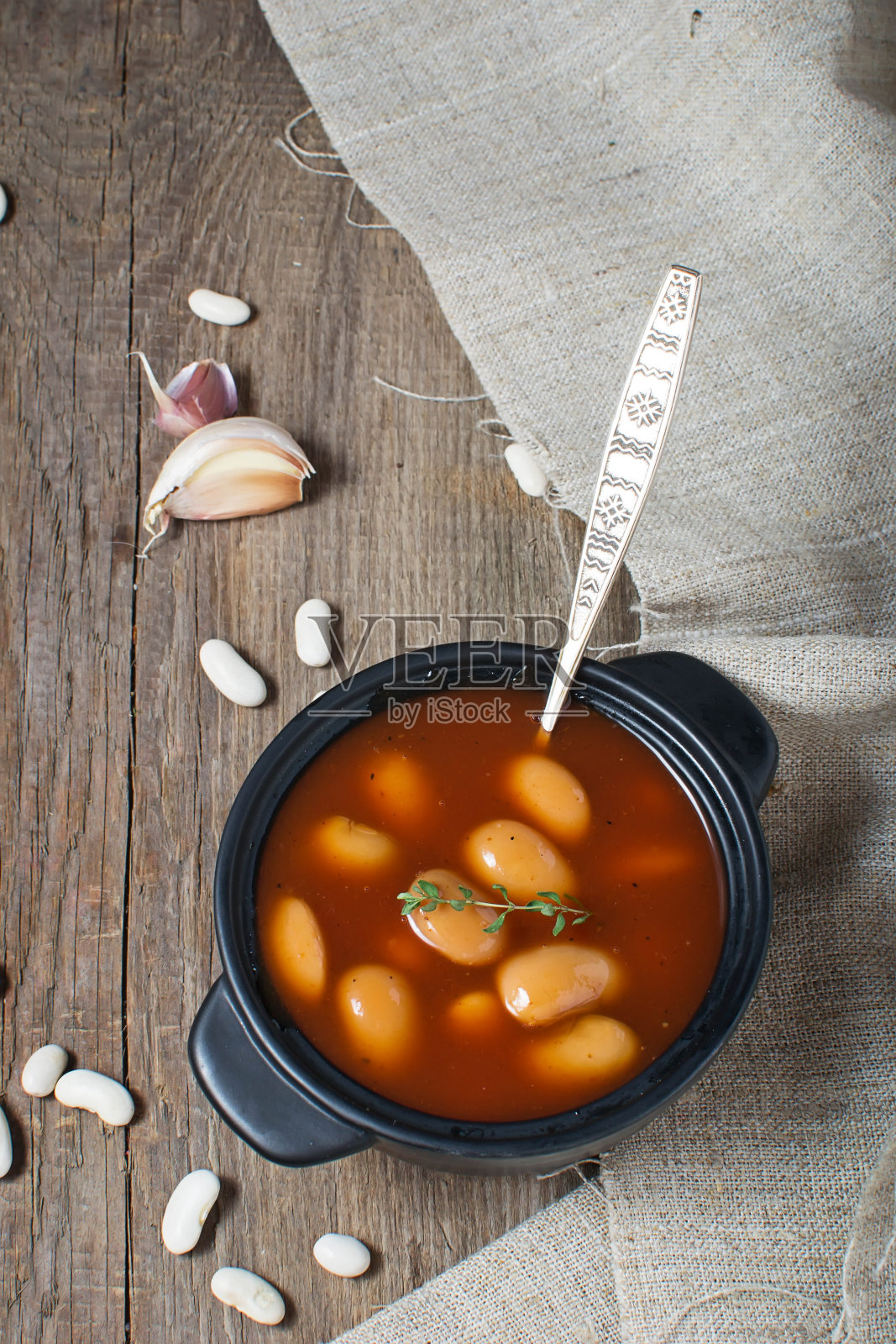 茄汁红豆照片摄影图片