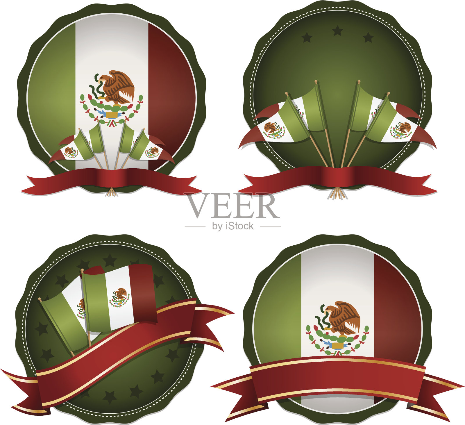墨西哥的徽章插画图片素材