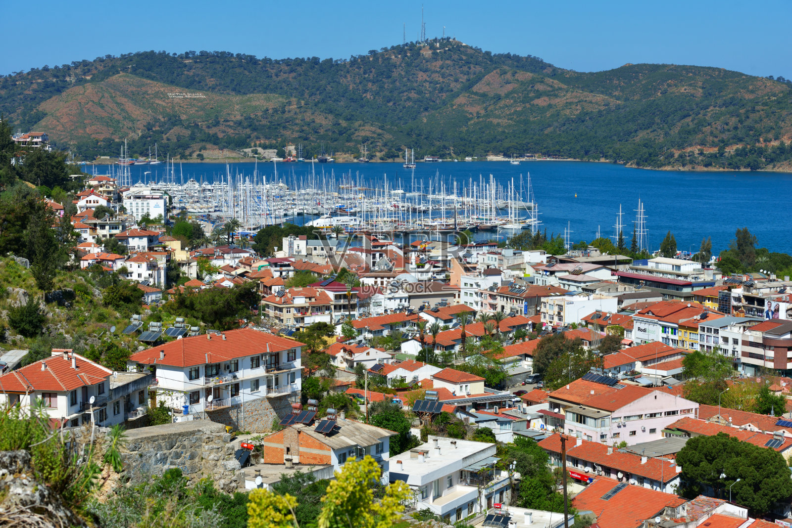 土耳其Fethiye的鸟瞰图照片摄影图片