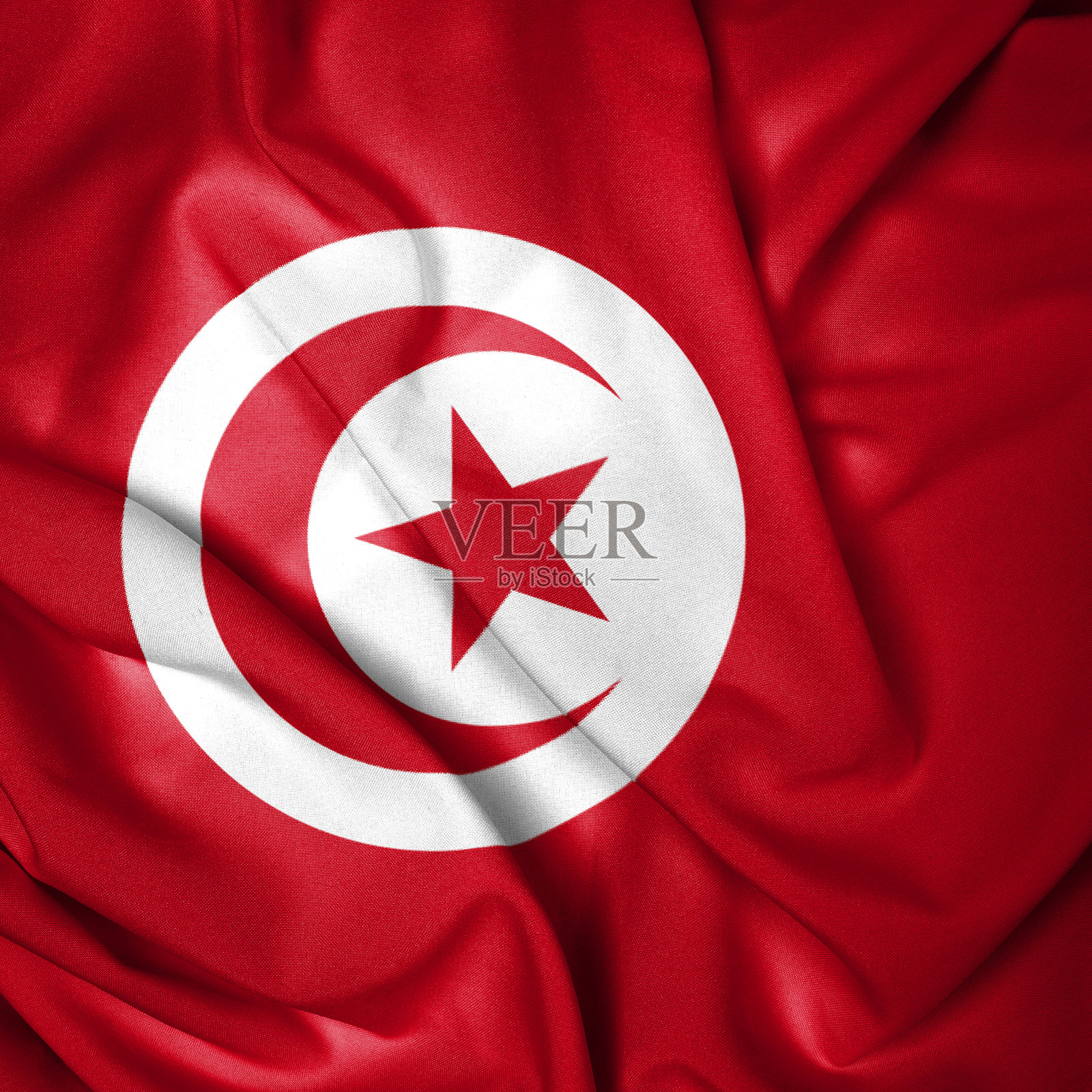 突尼斯国旗特写照片摄影图片