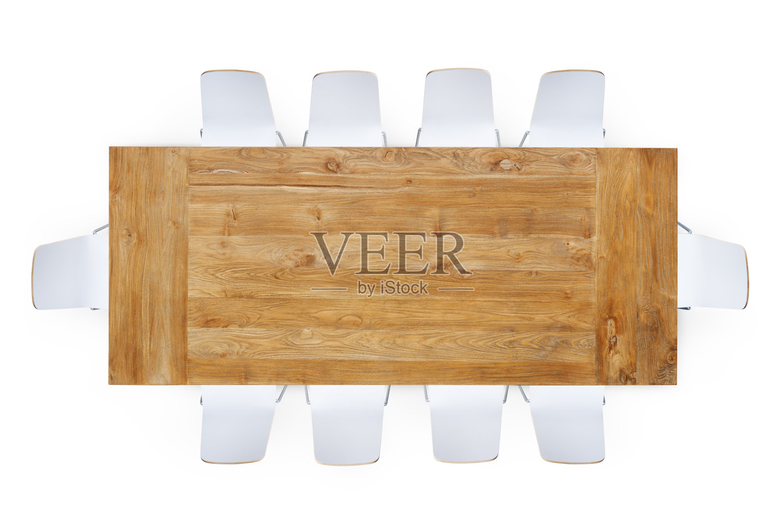 周围有十张椅子的木桌照片摄影图片