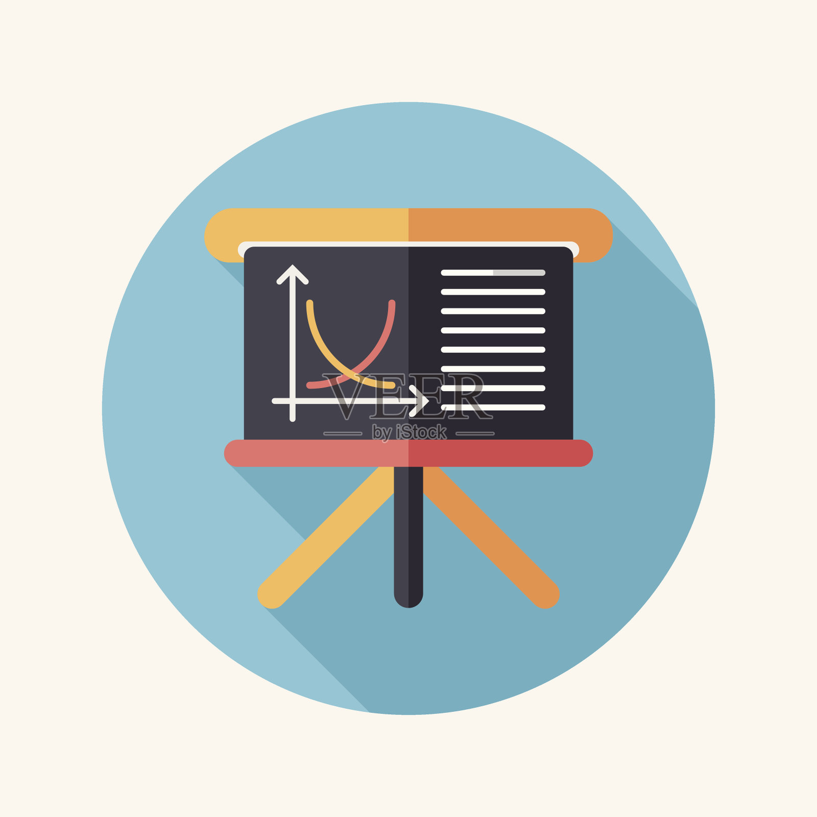 平板图标与长阴影,eps10插画图片素材