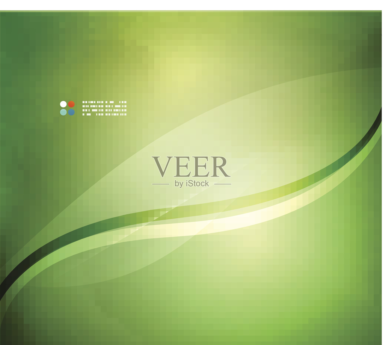 新鲜的绿色模糊了波浪和颜色插画图片素材