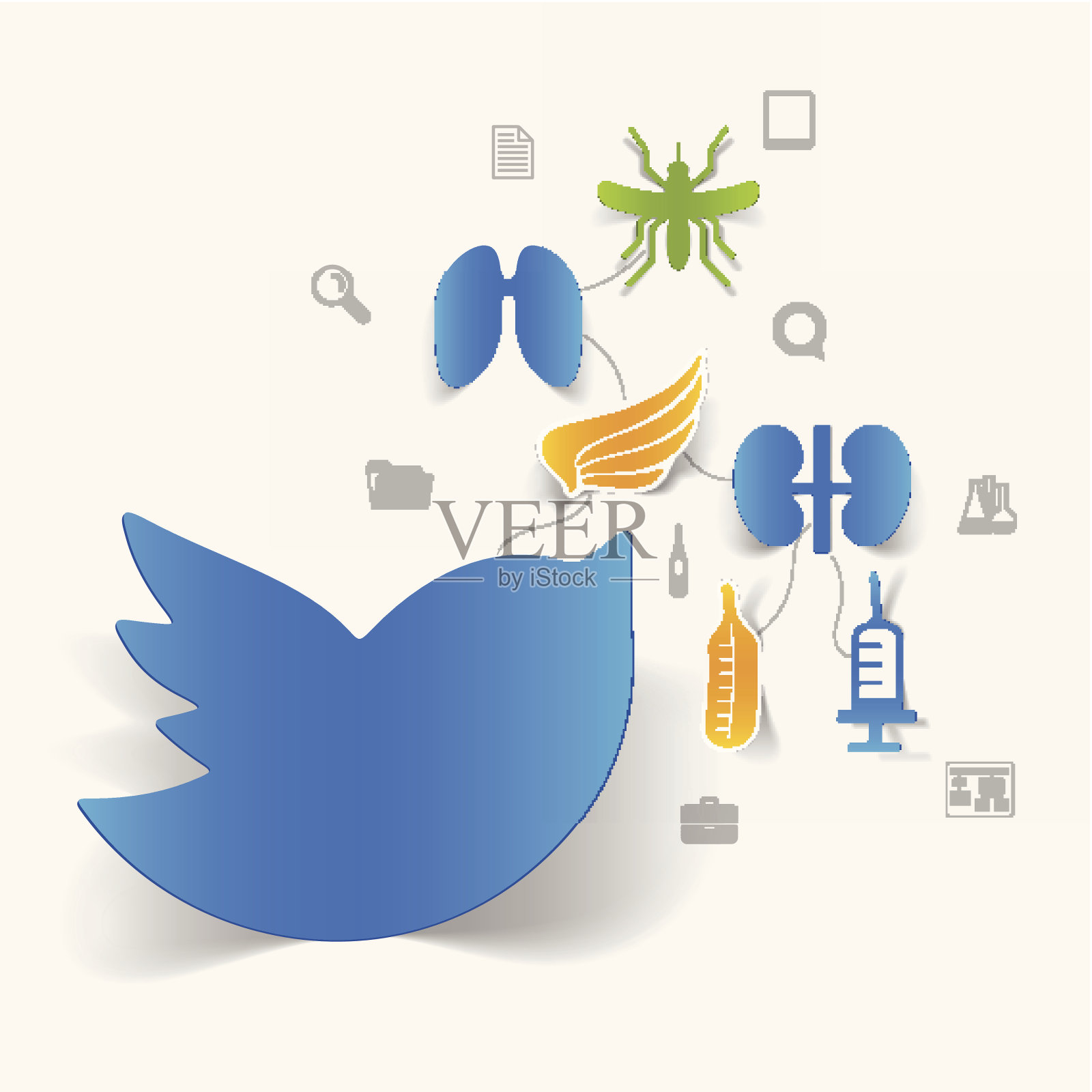 兽医贴纸信息插画图片素材