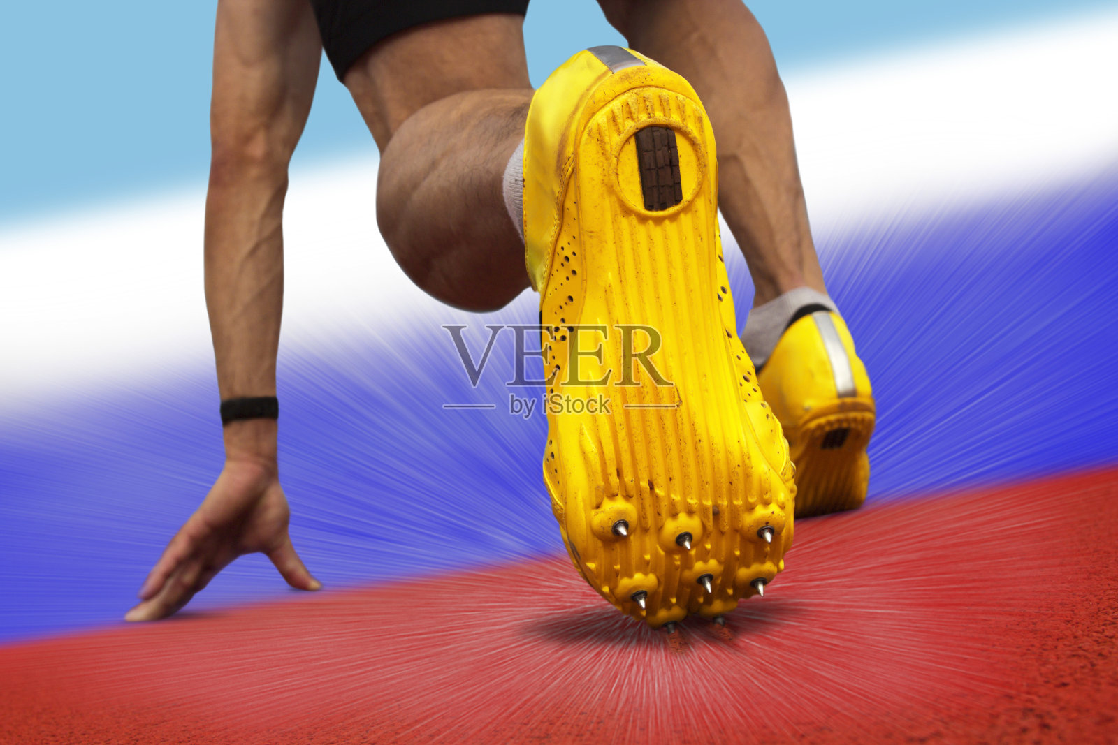 短跑运动员起始位置照片摄影图片