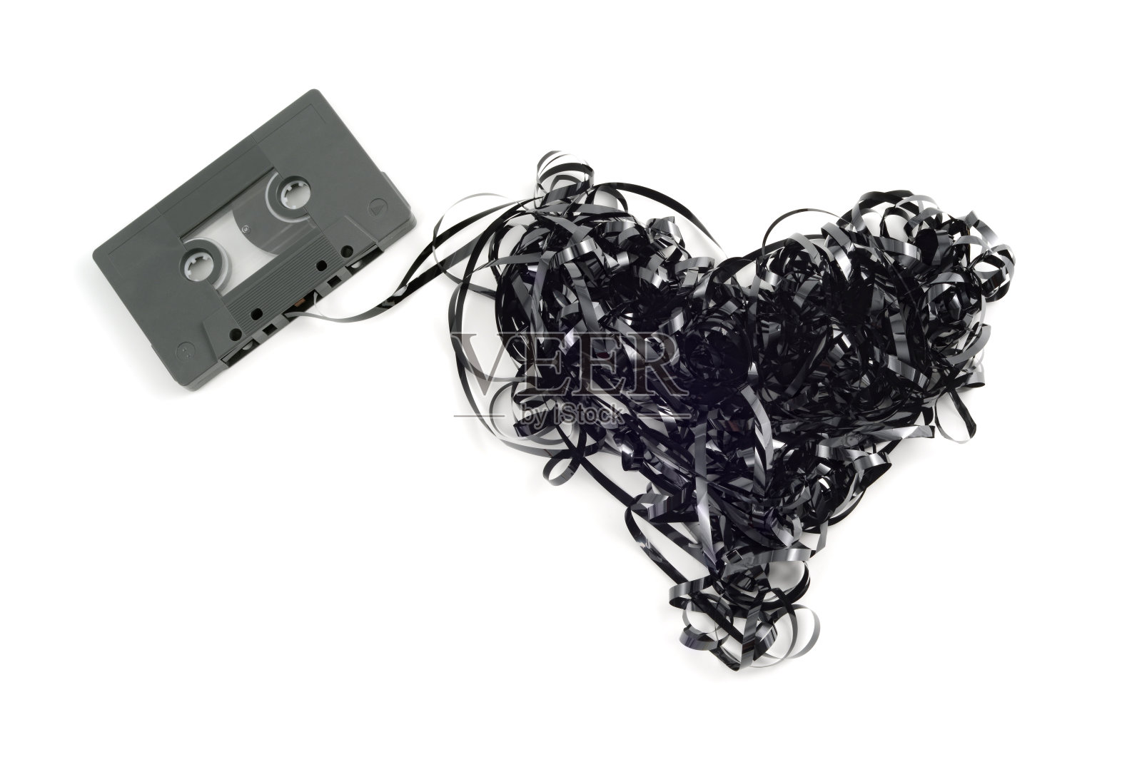 心形的旧盒式磁带照片摄影图片