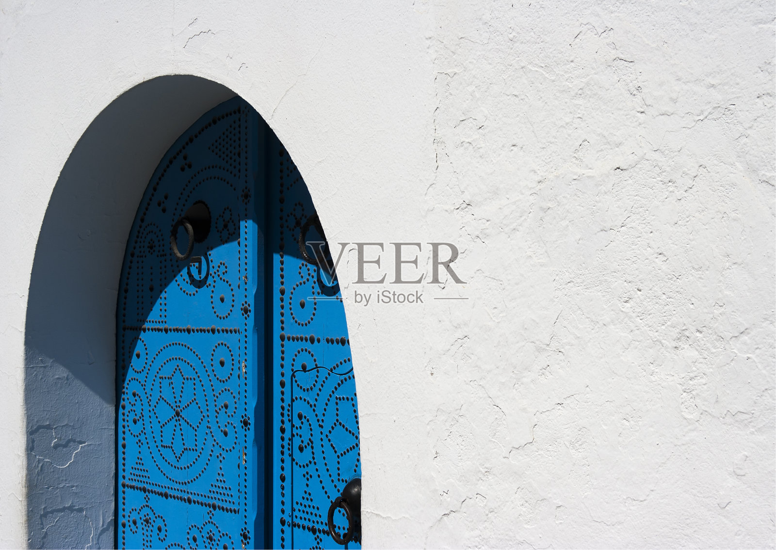 蓝色大门,突尼斯照片摄影图片