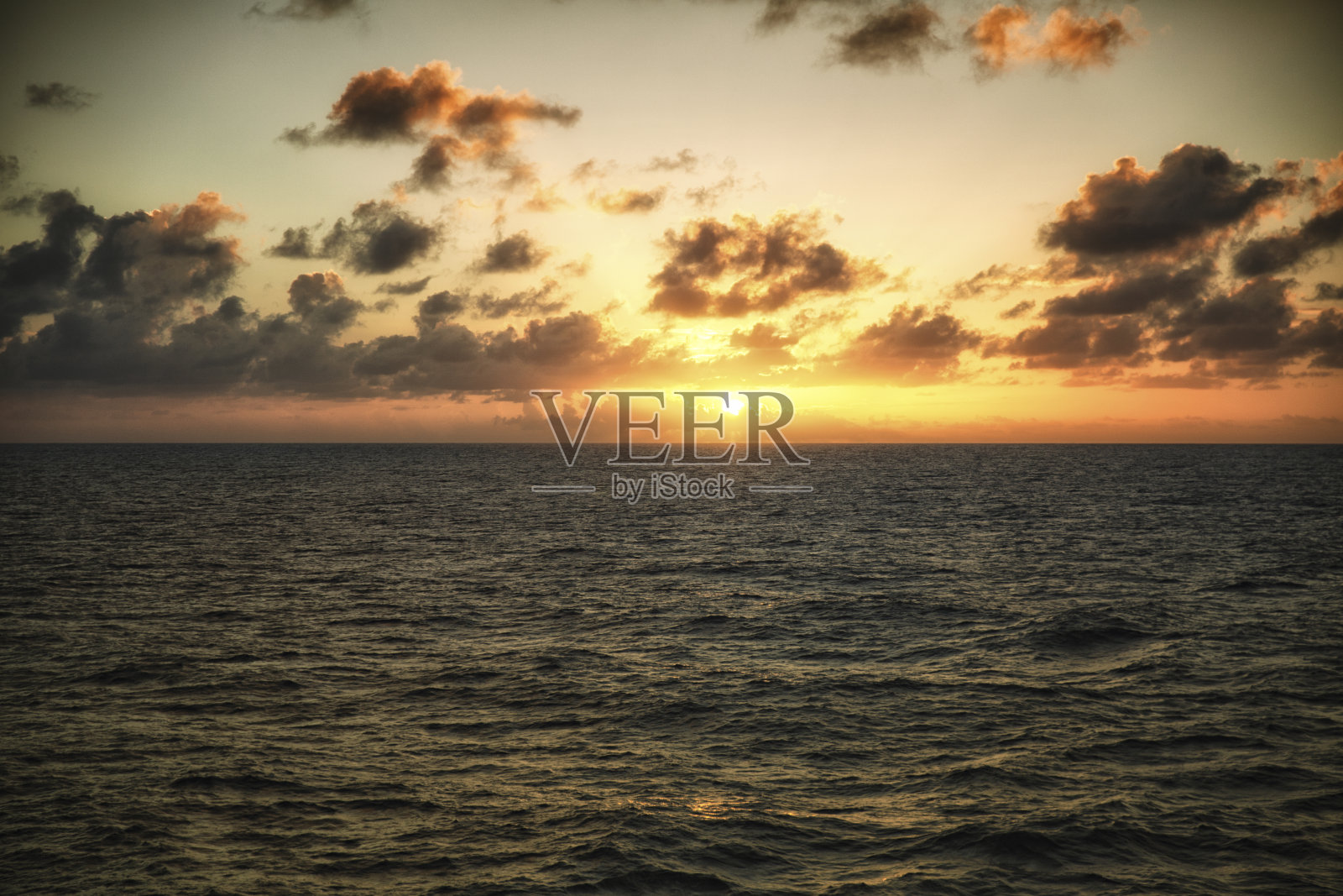 加勒比日落照片摄影图片