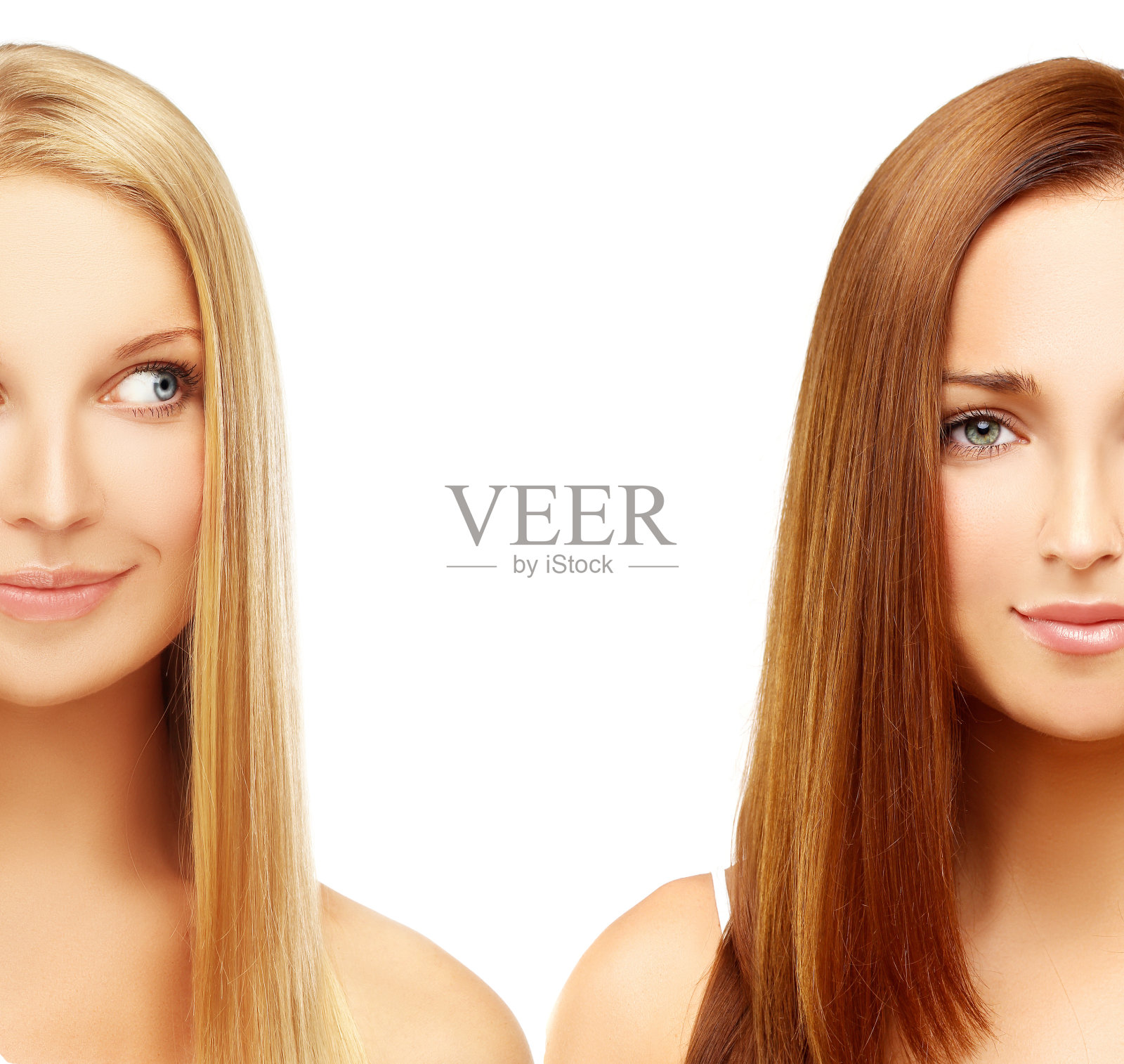 金发和黑发照片摄影图片