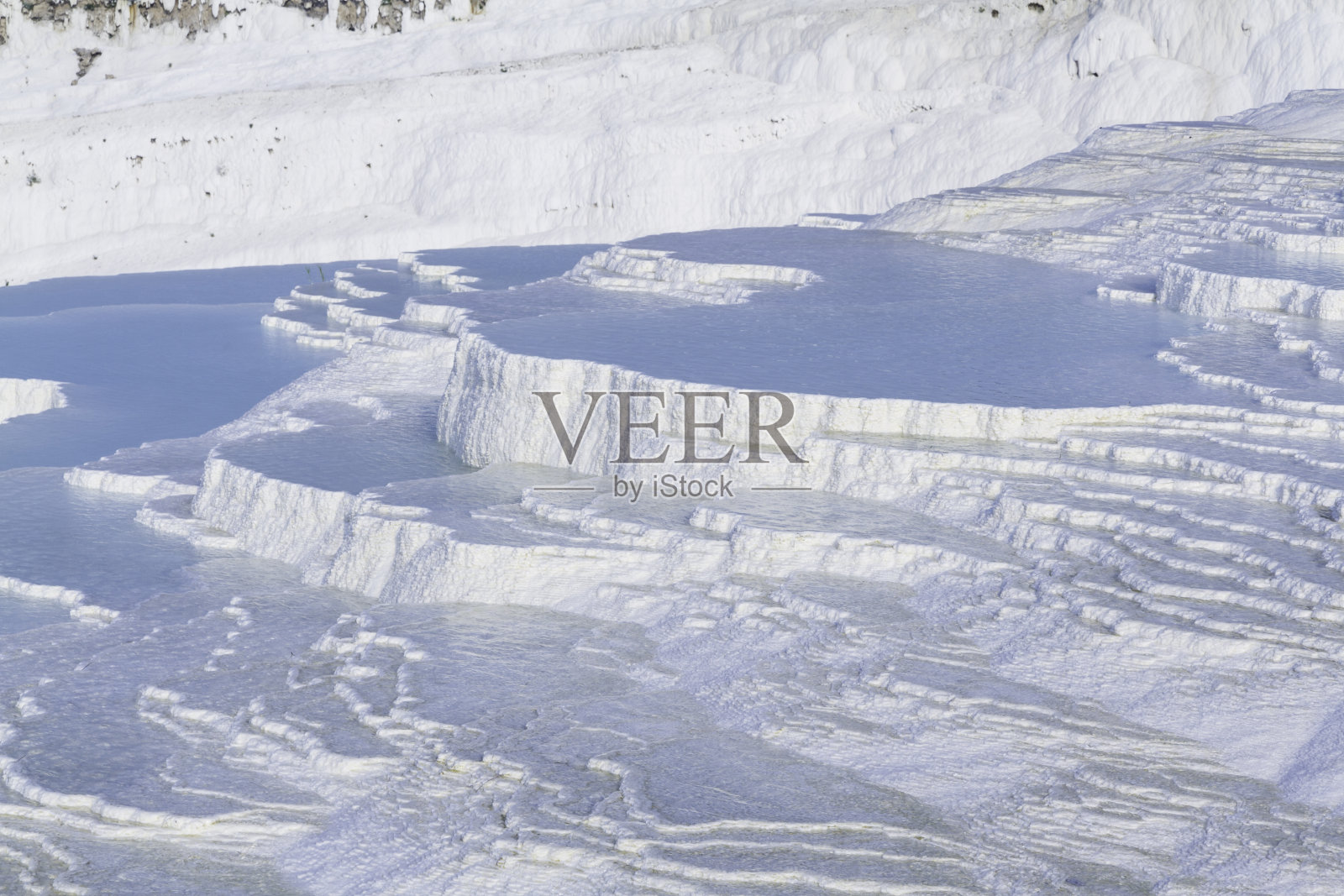 棉花堡梯田照片摄影图片