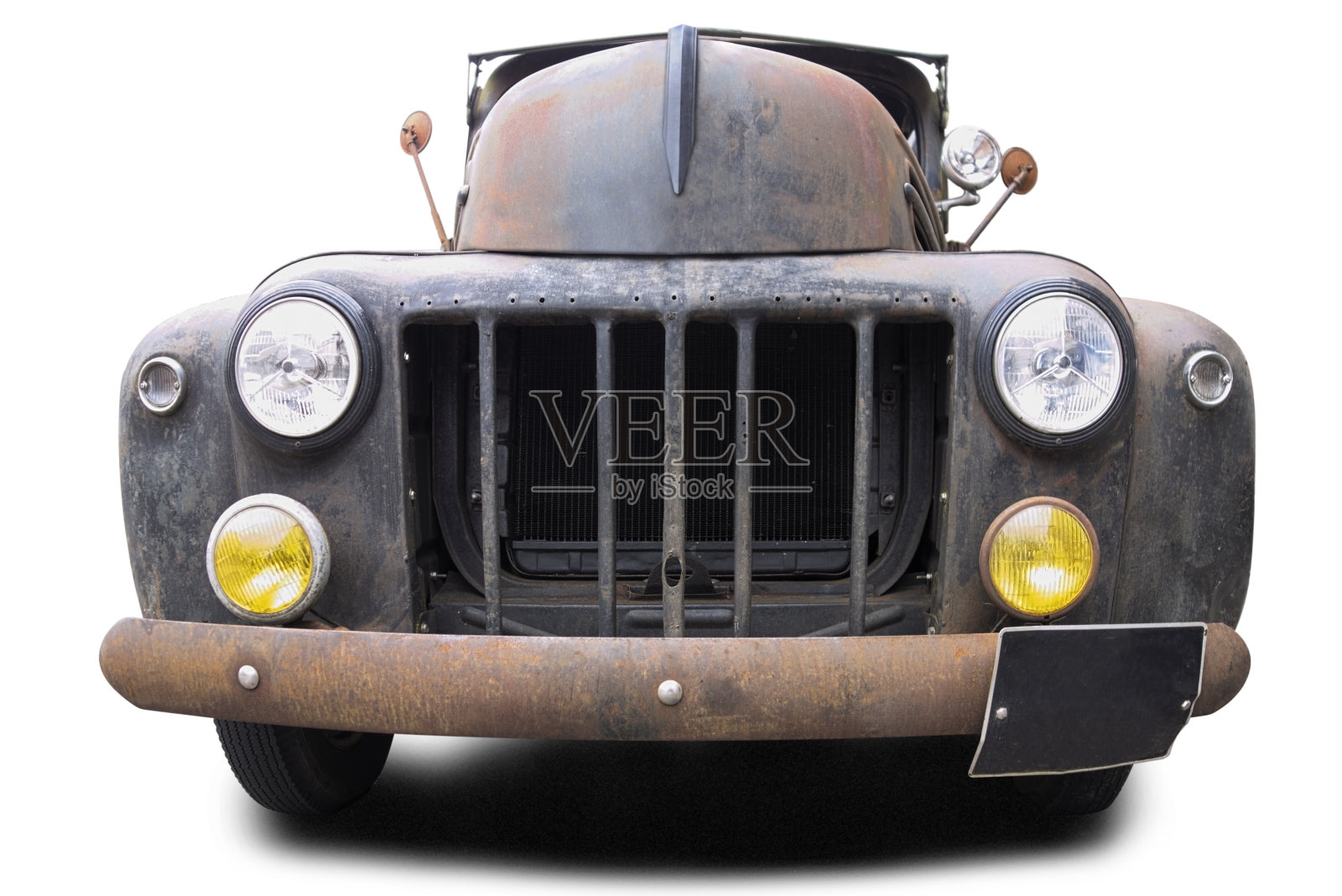 20世纪50年代的美国皮卡,使用阴影隔离照片摄影图片