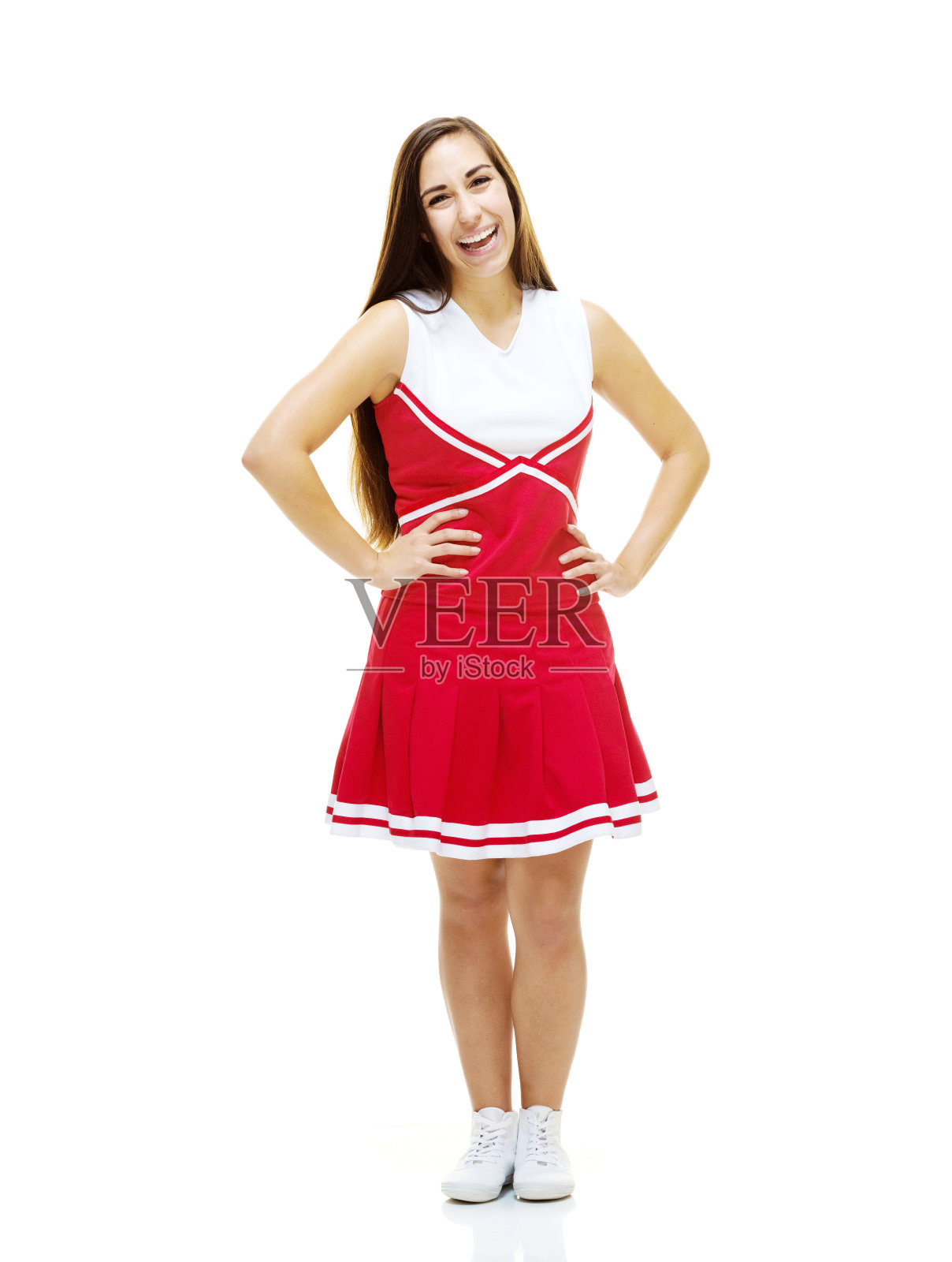 欢快的啦啦队长站照片摄影图片