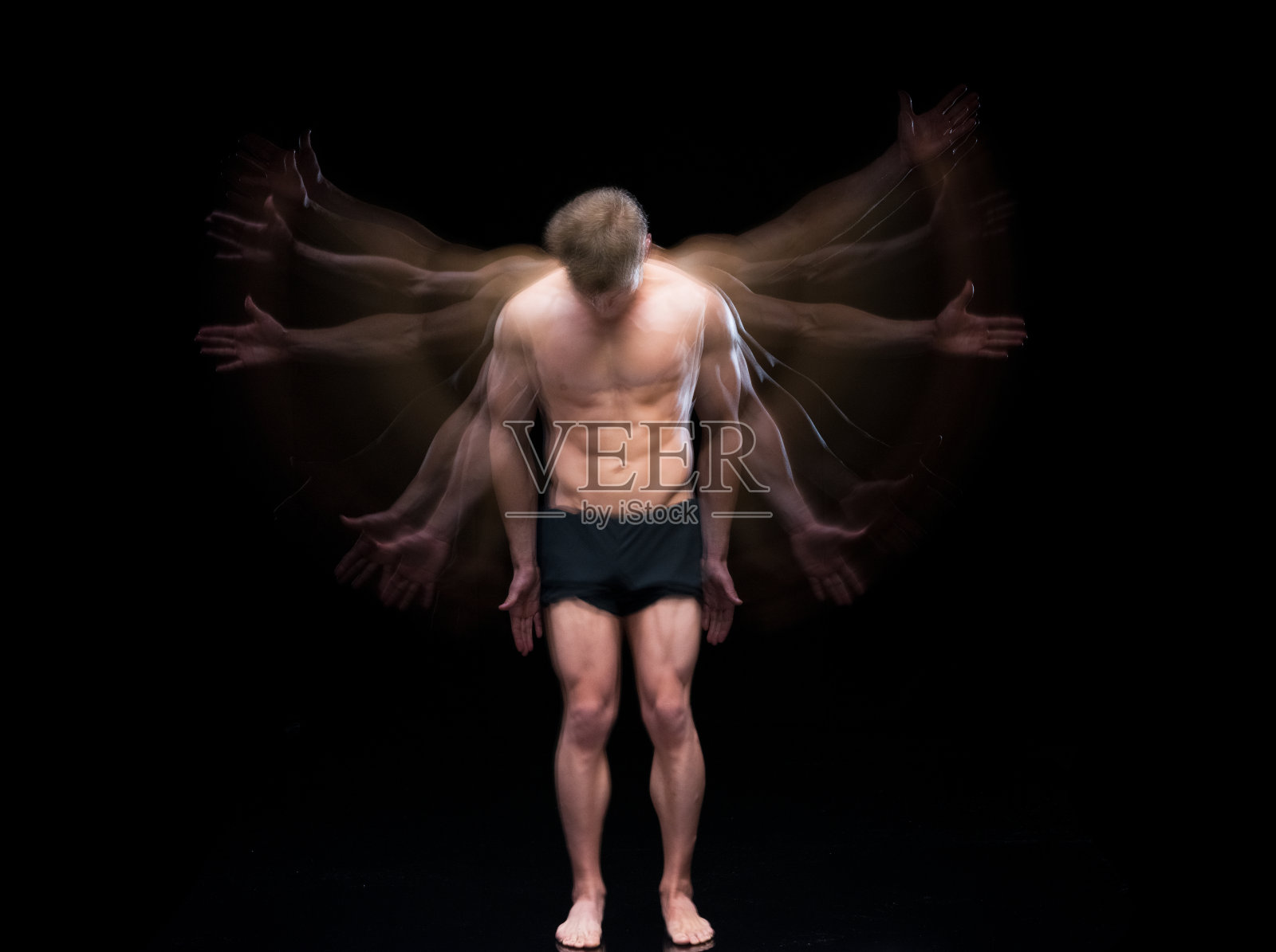 多重暴露-肌肉男移动照片摄影图片