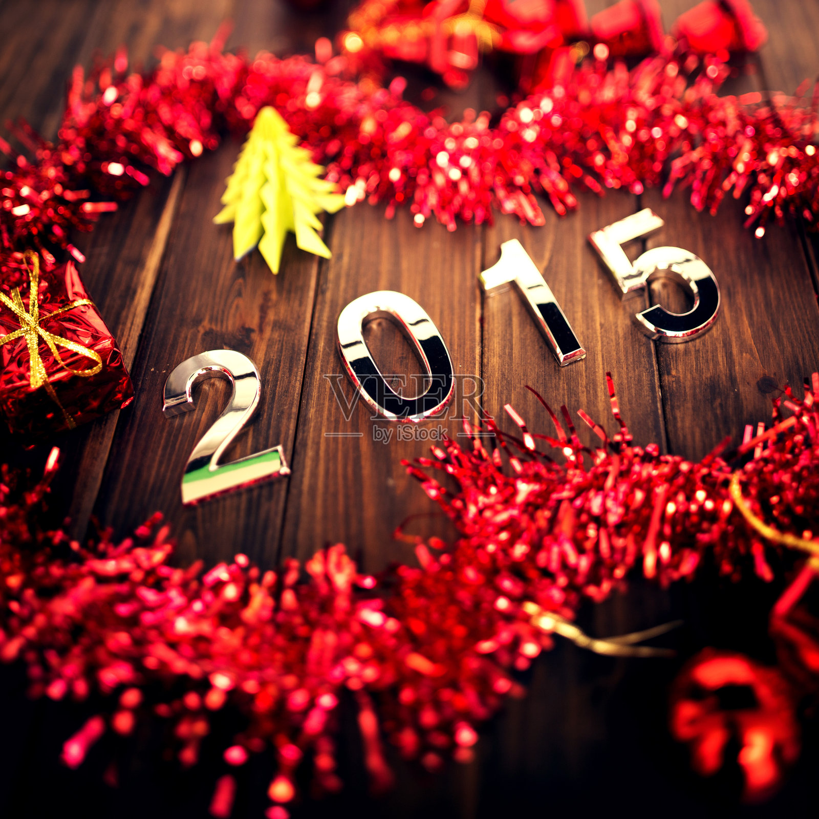 银色2015年文新年装饰照片摄影图片