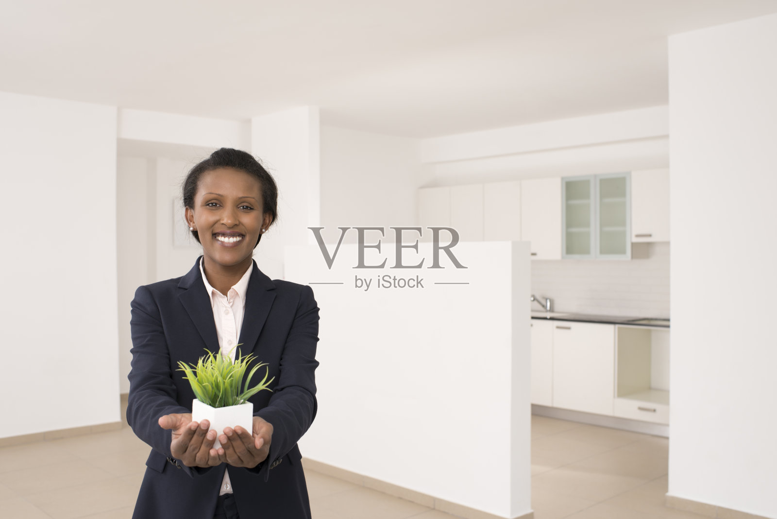 房地产经纪人在房产增长投资方面示意照片摄影图片