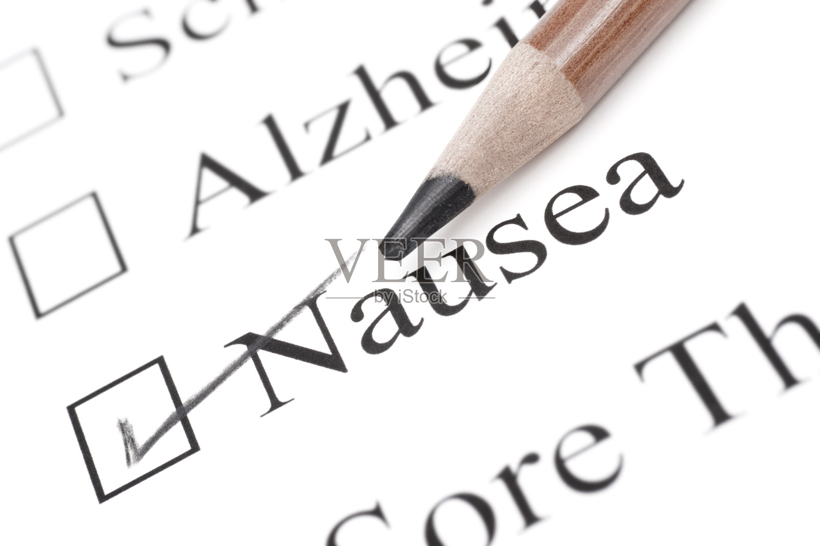 恶心医疗问题检查表照片摄影图片