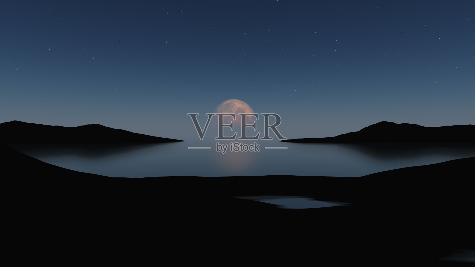 月亮在水照片摄影图片