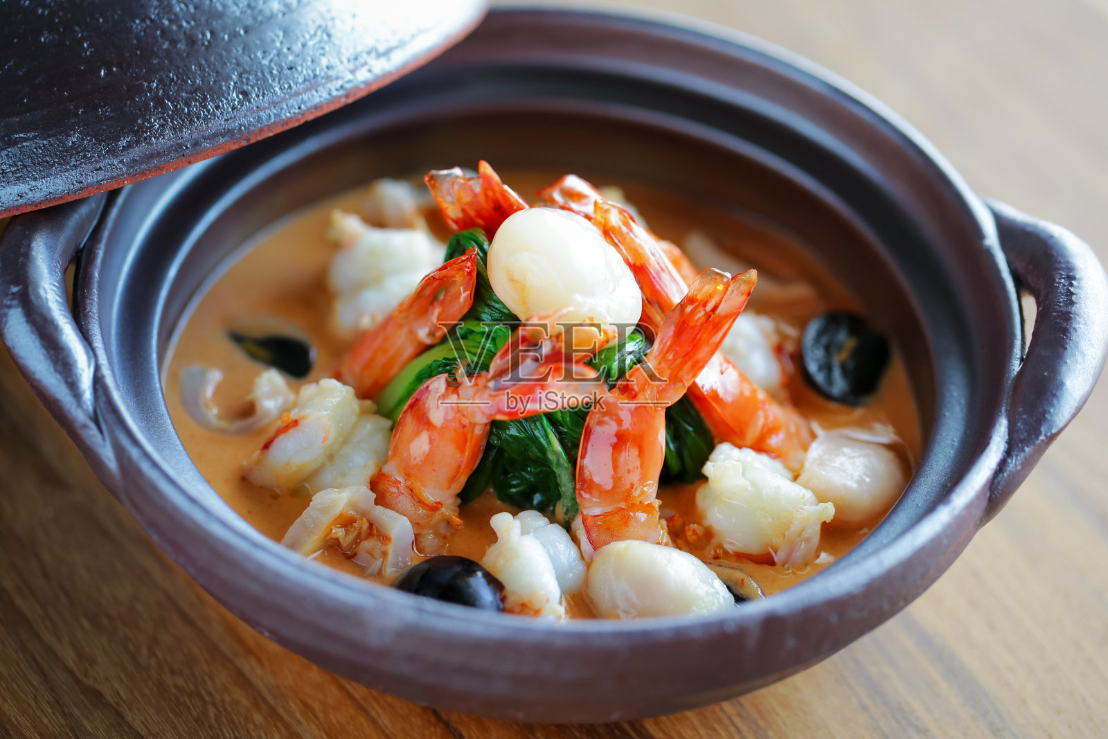 红咖喱虾照片摄影图片