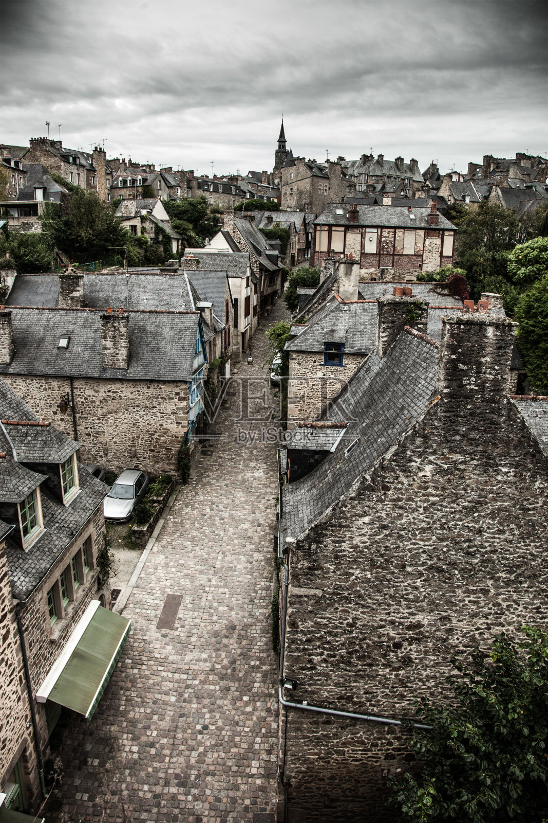 法国布列塔尼的迪南老城照片摄影图片