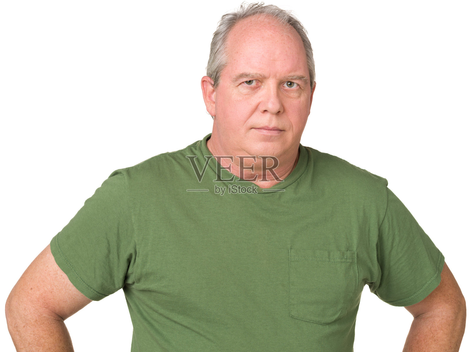 严肃的成熟男人腰部向上的肖像照片摄影图片