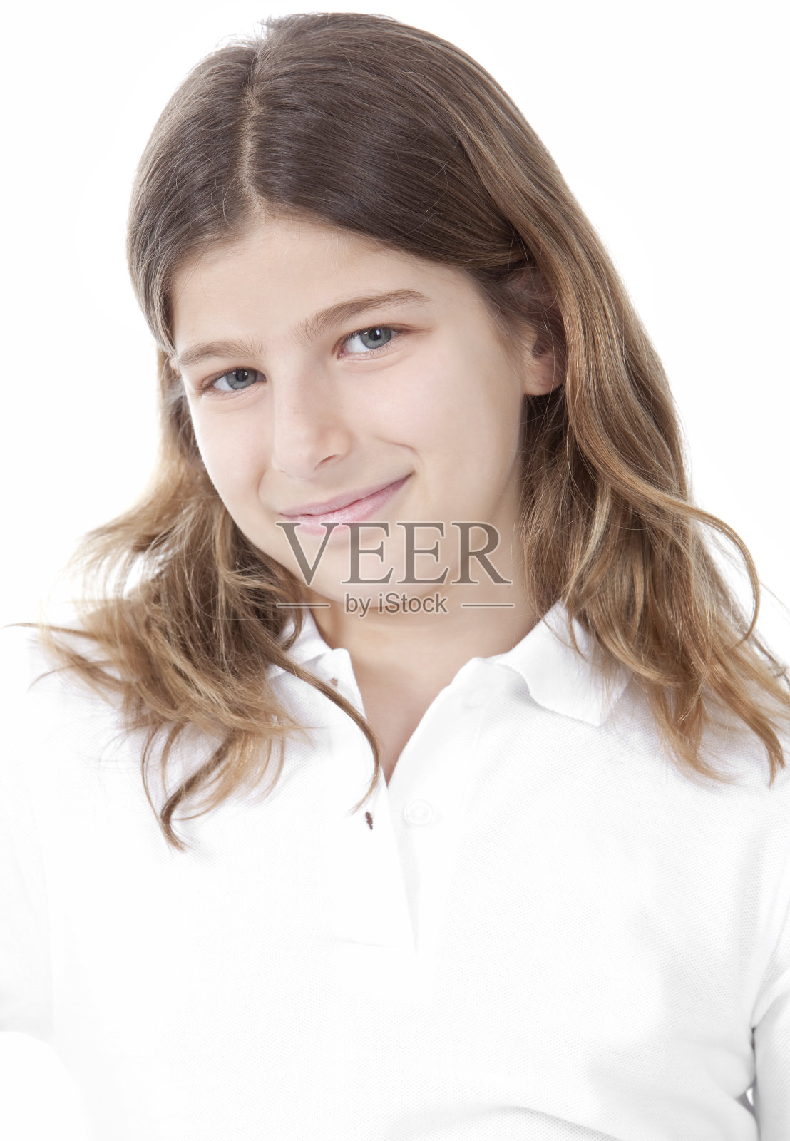 微笑的女孩。照片摄影图片