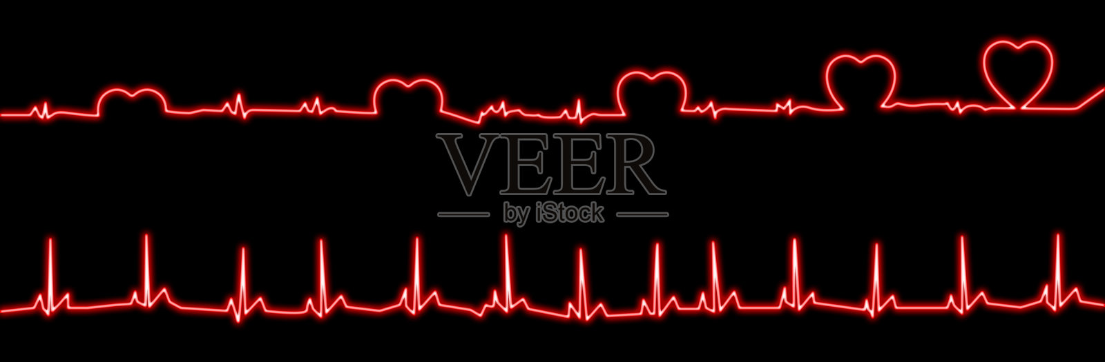 心跳霓虹灯照片摄影图片