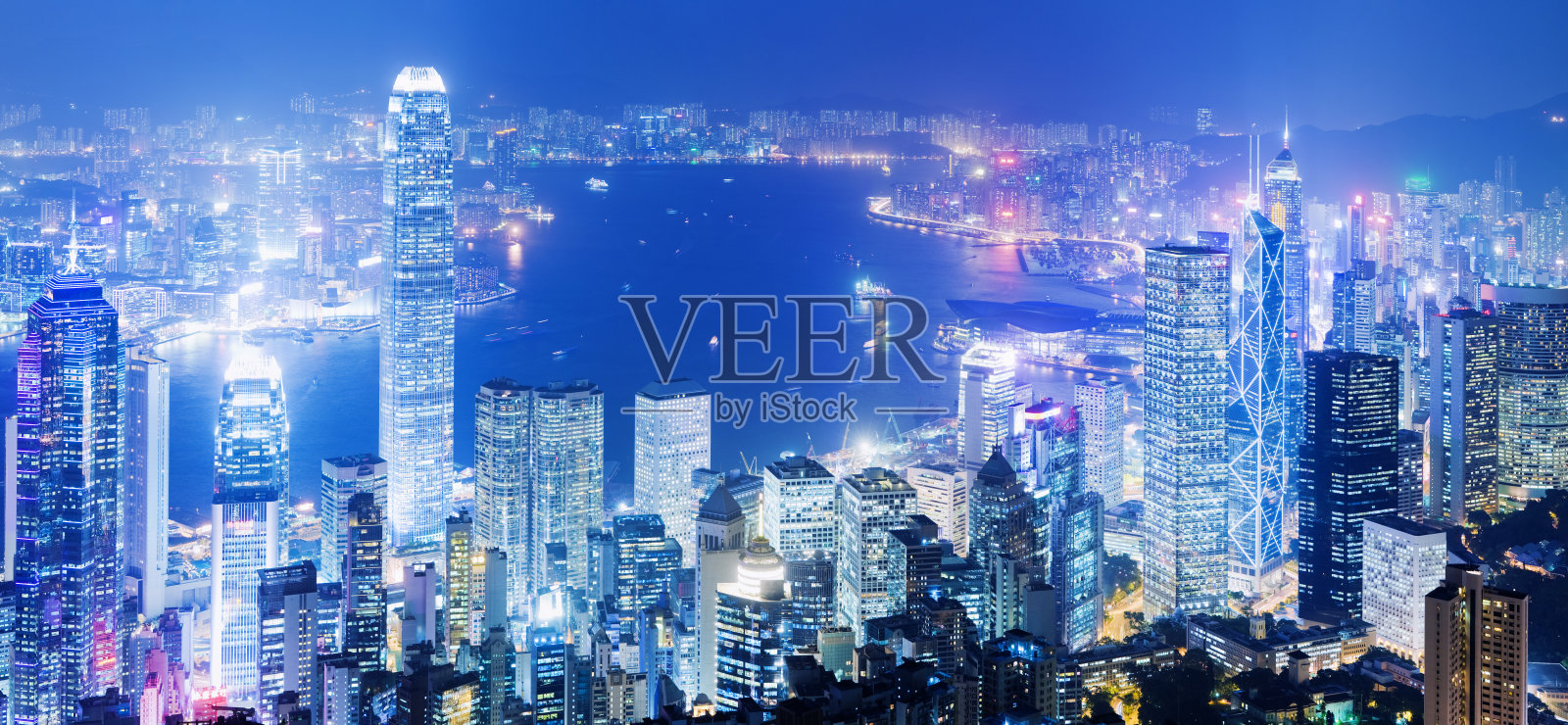 夜景香港城市天际线中国照片摄影图片