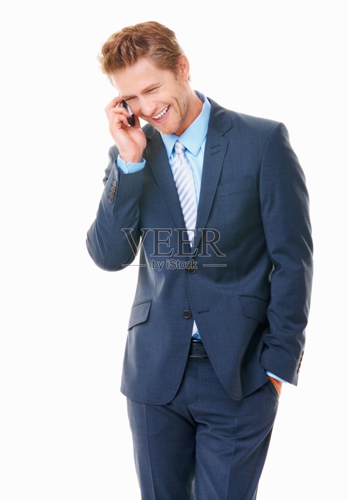 年轻的商人在打电话照片摄影图片